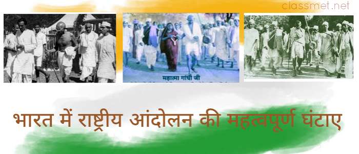 bhart me rastriya aandolan ki mahtvpurn ghatnayen bharat ke rastriya aandolan