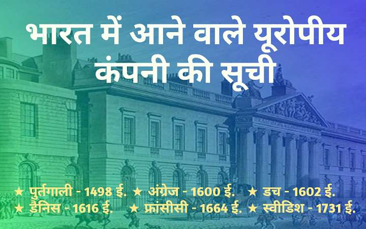 भारत में आने वाले यूरोपीय कंपनी की सूची