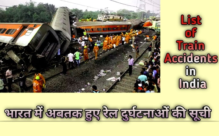 भारत में रेल दुर्घटना सूची | भारत के रेल हादसे